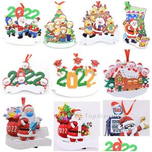 Christmas Decorations 17 Style 2022 Resin Pendant Ornaments Tree Santa Claus Family Diy Name Drop Delivery Home Garden Festive Party Dhjkd