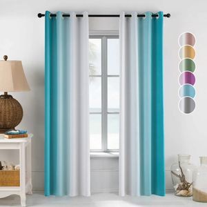 Curtain 2 Pcs Gradient Color Balckout Curtains for Bedroom Living Room Kitchen Modern Curtains Treatment Blinds Custom Made 231018