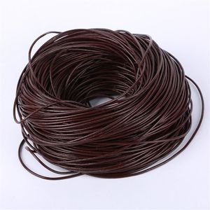 100metrs lot 100% Real Genuine Brown 3 sizes Round Oxhide Real Leather Thong Gorgeous Bracelet Necklace Cords Wire Jewelry DIY Mak311B