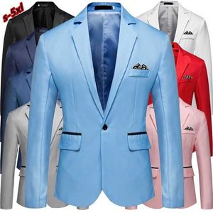 Män Slim Fit Office Blazer Jacket Fashion Solid Mens Suit Jacket Wedding Cless Coat Casual Business Man Suit 211120226Z