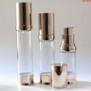 20ml 30ml 40ml空の詰め替え可能ボトルトラベルエッセンシャルローションパープルゴールドエアレスポンプエッセンスボトルマキアゲム10pcsgoods kqulb