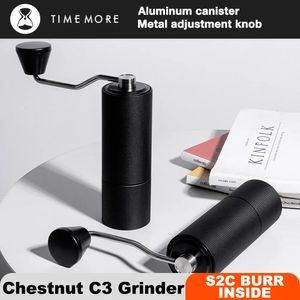 Manual Coffee Grinders TIMEMORE Chestnut C3 Manual Coffee Grinder S2C Burr Inside High Quality Portable Hand Grinder With Double Bearing Positioning 231018