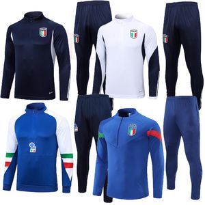 2023 2024 2025 Italy Tracksuit Mens Kids 축구 저지 키트 이탈리아 축구 세트 23 24 풀 지퍼 축구 훈련복 트랙 슈트 재킷 Chandal Futbol Surgetement