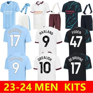 23 24 Haaland Soccer Jerseys Grealish Rodrigo Mans Cities Mahrez de Bruyne Foden 2023 2024 Phillips J.Alvarez Football Uniform Soccer Sets