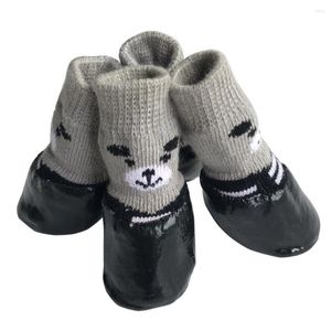 Vestuário para cães 4 unidades / lote meias quentes de inverno antiderrapante botas de neve de chuva à prova d'água filhote de cachorro chihuahua sapatos para cães pequenos e grandes