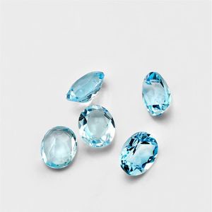 20pcs oval 3 5mm 4 6mm 5 7mm Yüksek Kaliteli Göz Açık İyi Parlak Kesim% 100 Doğal Gökyüzü Topaz Gevşek Taşları Altın Silv263p