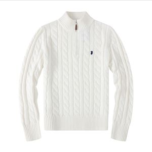 Mens Suéteres Outono Lã Casual Pequeno Horser Pull Half Zip Ralp Polo Chandail Cardigan Jaqueta Inverno Manga Longa Suéter Pulôver Feminino 489