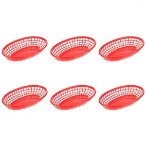 Conjuntos de louça 6 pcs bandejas de frutas lanche cesta armazenamento cestas de desktop frango frito delicatessen cozinha suprimentos portáteis