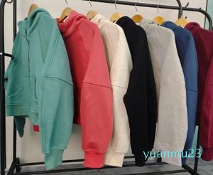 Womens hoodies sweatshirts scuba yoga zipper jacket hooded Designer sportwear puover running Gym coat outdoor fleeces thick