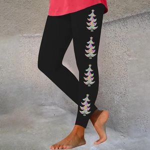 Calças leggings femininas natal impresso estiramento calcinha longa para mulher 3x algodão calças de escritório