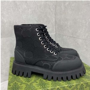 Designer Boots Lace-up Up da uomo di alta qualità Donne Real Leather Half Boot Classic Style Style Winter Fall Snow Nylon Canvas Ankle BVC0002