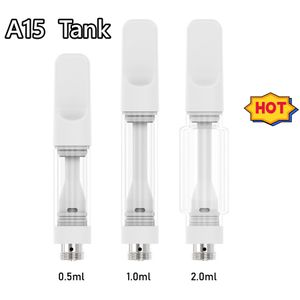 Factory Direct Sale Price White Color 0.5ml 1ml 2ml Empty Vape Cartridges Refillable 510 t Cart Ceramic Coils Atomizers with Full Glass Mouthpiece Logo Free Custom