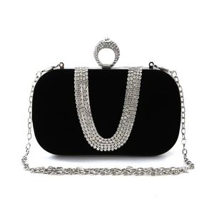 Sacos de noite Mulheres de luxo diamante embreagem saco festa diamantes senhora preto vermelho cadeia bolsas de ombro para bolsa 231017
