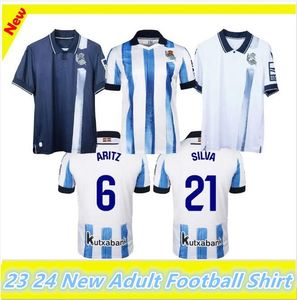 2023 2024 Real Sociedad Soccer Jerseys Cho ta Kubo Oyarzabal Sadiq Andre Silva Zubimendi Brais Mendez Merino Le Normand Home Away Men 23 24 Football Shirt