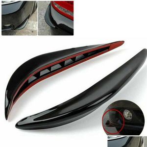 2Pcs Front Rear Bumper Lip Diffuser Splitter Fins Body Spoiler Canards Valence Chin Car Tuning Canard Accessories Drop Delivery Dhgyq