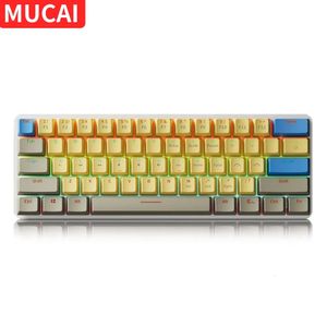 Keyboard Covers MUCAI 61 Key USB Wired Mechanical LED Backlit Axis Gaming Gateron Optical Switches For Desktop 231018