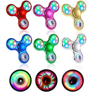 Spinning Top EDC LED Light Luminous Fidget Spinner Toys Changes Hand Golw In The Dark Anitstress Adult Children Stress Relief Toy 231018