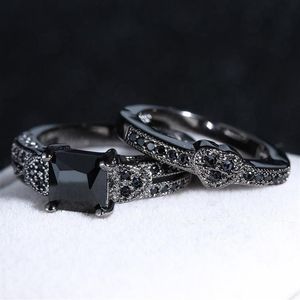 Cluster Rings 14k Black Gold 1 5 S Obsidian Ring for Women Luxury Engagement Bizuteria Anillos Gemstone and Diamond Wedding271H