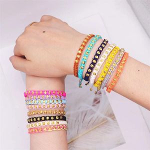 Strand ZHONGVI Tessuto fatto a mano Bracciale di moda Semplicità Gioielli colorati Braccialetti di perline di rame irregolari regolabili per tutte le occasioni