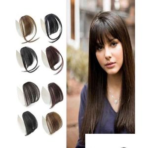 Bangs 100 Human Hair Hand bundna fransar hårstycksklipp i luften med Temple for Women2890044 Drop Leverans Products Extensions Dhrkz