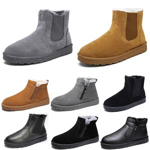 Хлопковые ботинки других производителей, мужская и женская обувь среднего размера, коричневая, черная, серая кожаная уличная обувь цвета 3, зимняя