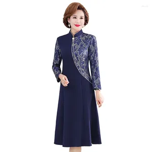 Casual Dresses Festive Wedding Cheongsam Dress Vestidos Elegant Women 2023 S Pring Autumn Improve Qipao