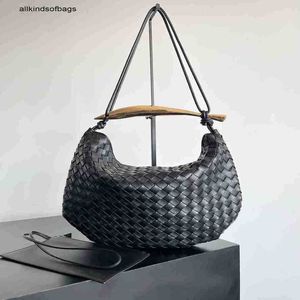 Bottegassvenetas sardine bag new lambbskin woven womens bag metal sardine مقبض الإبط الكبير 39 سم frj