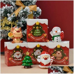 Weihnachtsdekorationen Kreative Harzornamente Home Kinderzimmer Desktop Kleiner Weihnachtsmann Geschenk Drop Lieferung Garten Festliche Party Dhud8