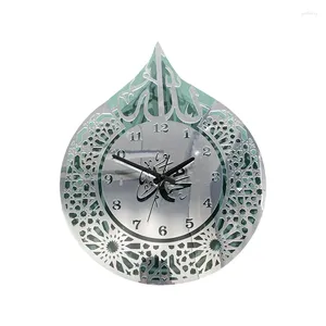 Relógios de parede Acrílico Relógio Decoração Espelho Pêndulo Arte Muçulmana Caligrafia Islâmica Quartzo Quarto Sala de estar Durável