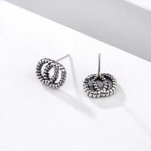 Lyxstil g brev kvinnor designer studs söt storlek guld pläterad silver färg mode par örhängen utan låda