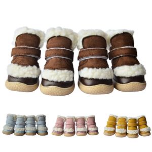 Pet sapatos de proteção botas neve 4pc gato cão quente outono inverno à prova dwaterproof água filhote de cachorro para cães pequenos chihuahua yorkie suprimentos 231017