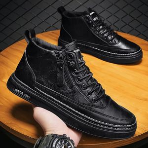 Boots Men's Leather 2023 Winter Platform Warm Fur Ankle Short Lace Up Fashion Casual Shoes for Men Working Flats 231018