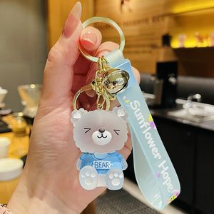 Cartoon creative jelly glass bear car keychain personalized doll ins style bag pendant small gift