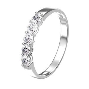 AEAW 14k White Gold 0 1ct m Total 0 5ctw DF Round Cut Engagement&Wedding Lab Grown Diamond Band Ring for Women 220228272H