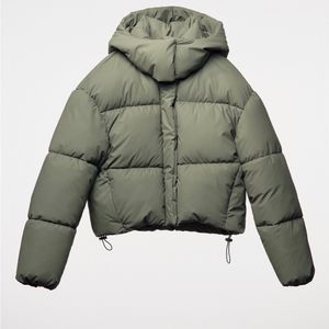 Winter Jacket Coat Bread Coat Warm Thick Rubberized Puffer Coat Mocha Green Seaweed green