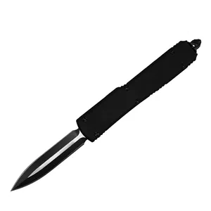 Special Offer 8.86 Inch Auto Tactical Knife D2 Two-tone Black Blade Zn-al Alloy Handle Outdoor Camping Survival Knives with Nylon Bag