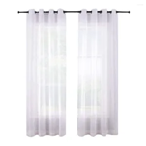 Curtain Semi Sheer Curtains - Privacy Light Filtering Soft Drapes For Bedroom Living Room Bathroom Window Decor