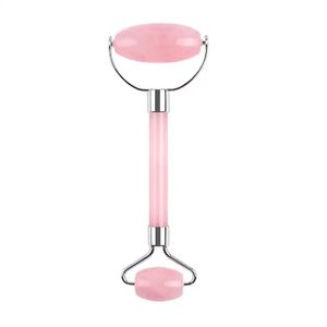 Natural Rose Quartz Facial Roller Anti Aging Ice Massager Real Authentic Crystal Gemstone for Wrinkles and Puffiness Relief Skin Care Jade Massage Roller