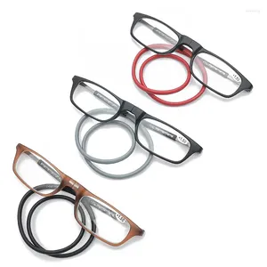 Solglasögon bärbara läsglasögon som kan hängas runt halsen med justerbar lanyard för män och kvinnor
