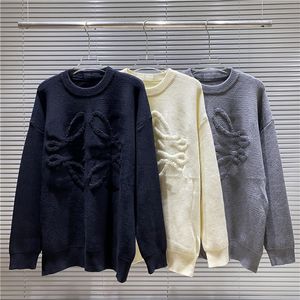 Designer Luxury 3D Monogrammed Men's & Women's Soft Warm Plush Knitted Pullover Sweaters for Autumn & Winter