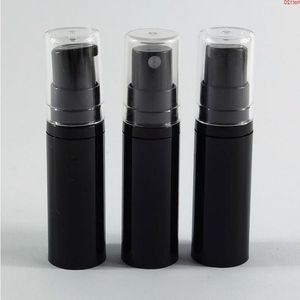 Nuovo arrivo 5ml nero bottiglia di lozione pompa airless 5cc riutilizzabile mini contenitore per spruzzatore di bellezza con copertura trasparente