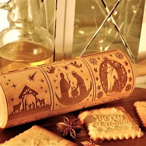 Mattarelli Tavole per pasticceria Stile Goffratura Mattarello Biscotti Noodle Biscotti Torta fondente Pasta Rullo inciso Regali in legno 15 colori 231018