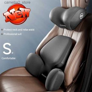 Seat Cushions Update Car Lumbar Support Pillow Auto Neck Pillow Waist Support Removable Washable Backrest Universal Vehicle Cushion Q231018