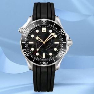 AAA Qualität Omegs Watch Mode Casual Herren Luxus wasserdicht 41mm Uhr Relojes Vintage Watch Orologio Black Wave Dial Armbandwatches Designer Gummi Uhr