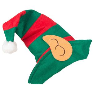 Elf Christmas Hat Elf Hat Joker Hat Ears Red and Green Striped Hat Christmas Party Decoration