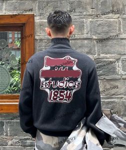 Xinxinbuy erkekler tasarımcısı kapüşonlu sweatshirt 1854 Mektup Jakard Kadın Siyah Mavi Sarı Beyaz XS-XL