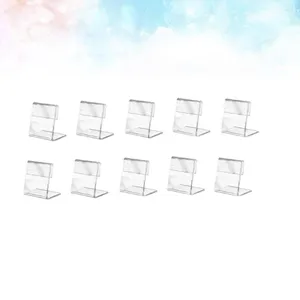 Jewelry Pouches 20 Pcs Display Stand Office Plastic Business Card Holder Mini Shape Sign Holders