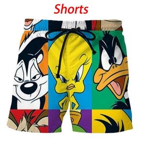 Мужские дизайнерские летние шорты Брюки Модные мультфильмы Looney Tunes 3d напечатанные шорты на шнуровке Свободные унисекс Homme Роскошные спортивные штаны190W