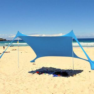 Tents and Shelters Family Beach Sunshade Lightweight Sun Shade Tent With Sandbag Anchors Comfortable For Parks Outdoor Camping Drop 231018