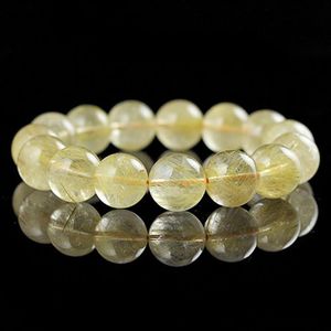 Alta qualidade 6 8 10mm contas de cristal ouro pulseiras pulseiras pedra natural quartzo rutilated pulseiras elástico estiramento men259g